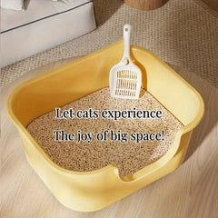Cat Litter Box with Large Splash Proof Open Design and Free Shovel Suitable for Those Weighing Less Than 30 Pounds