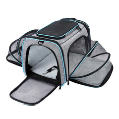 Pet Carriers Bag Portable Breathable Foldable Bag Cat Dog Carrier Bags Outgoing Outdoor Travel Pets Cats Handbag Safety Zippers