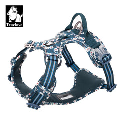 Truelove Pet Dog Harness Floral No Pull Cotton Fabric Breathable and Reflective Soft for Big Medium Small Adjustable VestTLH5655
