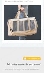 Pets Carrier Bag Lightweight and Breathable Pet Shoulder Bag Large Capacity Cat Bag Multi Pet Suitcase Foldable Cat Backpack