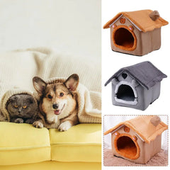 Foldable Pet House Removable Washable Cat House Puppy Cave Sofa Pet Bed House for Extra Small Dogs and Small and Medium Cats