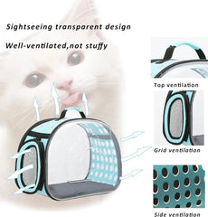 Pet Cat Carrier Bag for Travel Breathable Handbag Puppy Cats Bag Transparent Portable Shoulder Strap Bag for Small Pet Cats Dog