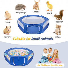 Animal Playpen Pet Portable Foldable Exercise Fence with Side Door Outdoors Pet Cage Tent for Cats/Dogs/Rabbits/Hamster