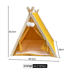 Portable Pet Tent for Dogs and Cats, Large Space with Door Curtains, Semi-enclosed, Detachable and Washable Pet Tent