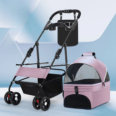 Portable Outdoor Pet Stroller Foldable and Separable Travel Pet Stroller Large Basket Pet Bag Cat and Dog Supplies