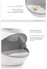 Fully Enclosed Odor-isolating Cat Litter Box Splash-proof Large Cat Toilet Cat Supplies Cat Litter Tray with Shovel