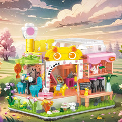 Pet Dog Cat House Building Block Kids Toy Mini Bricks Diy Assembly Games Moc Plastic Model Home Decoration Party Favors Gift