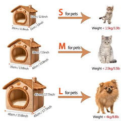 Cat and dog house and nest for small dogs and cats, four-season removable and washable dog house, cat nest and bed, pet supplies