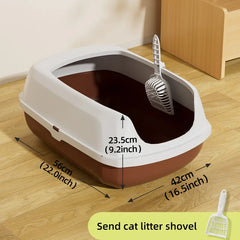 HOOPETCat Litter Box Large Capacity Litter Pan Semi-enclosed Pet LitterLitter Box Kitty Supplies Cat Potty Open Cat Litter Box