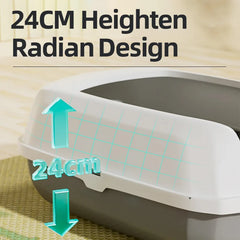 HOOPETCat Litter Box Large Capacity Litter Pan Semi-enclosed Pet LitterLitter Box Kitty Supplies Cat Potty Open Cat Litter Box