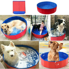 80*30cm Portable pet swimming pool for dogs outdoor summer swimming autumn winter indoor dog bath tub dual-use with drain valve