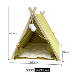 Portable Pet Tent for Dogs and Cats, Large Space with Door Curtains, Semi-enclosed, Detachable and Washable Pet Tent