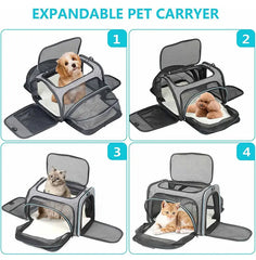 Pet Carriers Bag Portable Breathable Foldable Bag Cat Dog Carrier Bags Outgoing Outdoor Travel Pets Cats Handbag Safety Zippers