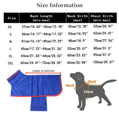 Dog Bathrobe Towel Microfiber Absorbent Beach Towel For Small Medium Dogs Cats Fast Dry Coat Absorbent Pet Nightwear Soft Towel