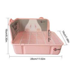 Rabbit Litter Box Toilet for Small Animal Corner Litter Pan Bunny Potty Trainer