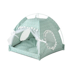 Pet Dog Tent House Floral Print Enclosed Cat Tent Bed Indoor Folding Portable Comfortable Kitten Bed Kennel For Small Pets