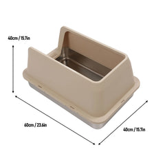 Stainless Steel Enclosed Litter Box Spacious Easy Access Removable Sturdy High Sides Stainless Steel Litter Box for Large Cats