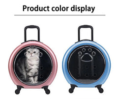 Portable Cat Carrying Bags Large Capacity Pet Carriers Backpack Travel Cats Carry Handbag with Wheel Pets Carriers Trolley Case