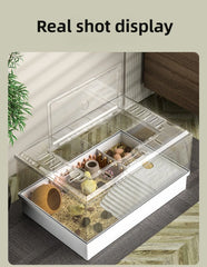 Small Pet House Large Space Transparent Pet Feeding Box Multi Functional Layered Area Luding Chicken Nest Breathable Pet Nest