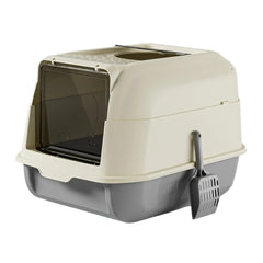 Cat Litter Box with Lid Front Entry Top Exit Fully Enclosed Hooded Large Cat Potty Cat Toilet Kitty Litter Pan for Growing Cats