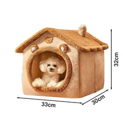 Foldable Pet House Removable Puppy Nest Washable Cat House Soft Pet Sleepping Bed For Extra Small Dogs and Small and Medium Cat