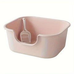 Cat Litter Box with Large Splash Proof Open Design and Free Shovel Suitable for Those Weighing Less Than 30 Pounds