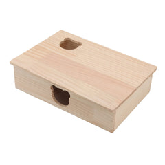 Hamster House Log Movable Roof Stable 6 Bedrooms Pet Hideout House for Hamsters Chinchillas Golden Bears Sleeping and Moving