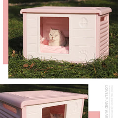 HOOPET Cat Litter Cat House Cottage Summer Outdoor Rainproof Dog Kennel Cat House Stray Cat Outdoor Nests