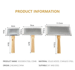 Pet Cat and Dog Grooming Supplies: Hair Remover Brush, Wood Combs, Flea Comb for Shedding