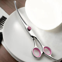 Curved Dog Grooming Scissors Curved Dog Trimmer Trimming Hair Scissors Safety Pet Tool With Round Tips Professional Grooming
