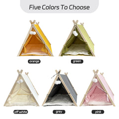 Portable Pet Tent for Dogs and Cats, Large Space with Door Curtains, Semi-enclosed, Detachable and Washable Pet Tent