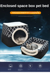 Closed Pet Sleeping House Small Dogs Cat Bed All Season Puppy Nest Winter Warm Cat Litter Pet Villa Closed Kennel Pet Supplies
