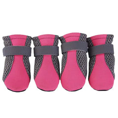 Pet Dog Shoes Breathable Waterproof Outdoor Walking Net Soft Summer Pet Shoes Night Safe Reflective Boots for Small Medium Dogs
