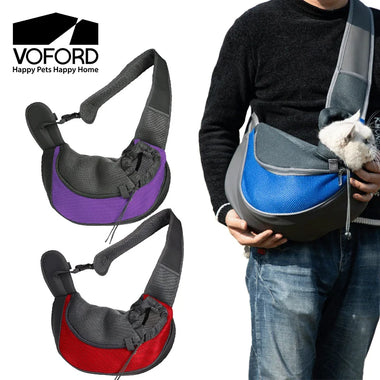 Pet Cat Dog Carrier Backpack Mesh Sling Carry Pack Travel Tote Shoulder Bags Pet Carrying Supplies Crossbody Shoulder Bag
