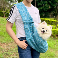 Pet Sling Carrirer Bag for Small Dogs Cats, Cross Shoulder Canvas Carrying Bags Fits Puppies Teddy Chihuahua for Walking Travel
