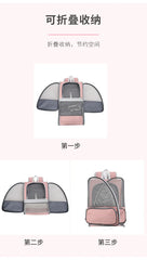 Cat bag for outdoor use, portable large capacity pet bag, transparent backpack, all season universal dog bag, breathable