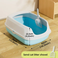 HOOPETCat Litter Box Large Capacity Litter Pan Semi-enclosed Pet LitterLitter Box Kitty Supplies Cat Potty Open Cat Litter Box