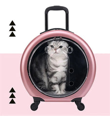 Portable Cat Carrying Bags Large Capacity Pet Carriers Backpack Travel Cats Carry Handbag with Wheel Pets Carriers Trolley Case