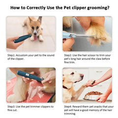 Pet Grooming Kit Dog Cat Paw Hair Clipper Trimmer LED Professional Dog Shaver Cutters Nail Grinding Machine Tools Supplies 2021