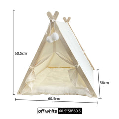 Portable Pet Tent for Dogs and Cats, Large Space with Door Curtains, Semi-enclosed, Detachable and Washable Pet Tent