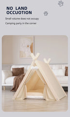 Pet Tent House Foldable and Removable Portable Comfortable and Breathable Cat House Stable Dog House with Thick Pad Pet Supplies