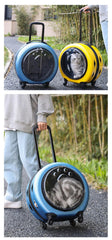 Portable Cat Carrying Bags Large Capacity Pet Carriers Backpack Travel Cats Carry Handbag with Wheel Pets Carriers Trolley Case