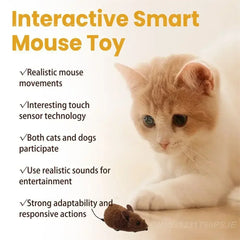 Pet Interactive Mouse Toy Plush Simulation Sound-Making Cat  Boredom Relief Amusement Chew Toy Safe Durable Small Size Realistic