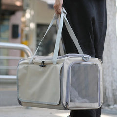 Pet Bag  Portable Bag for Outings Foldable Car Shoulder Portable Cat Bag  Large Capacity Two Cat Outing Bag