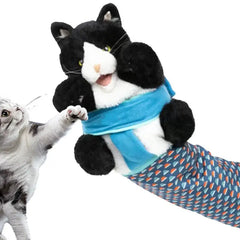 Cat Puppet Wrestler Wrestling Glove With Sturdy Padding Soft Plush Cat Wrestle Toy Animal Hand Glove Interactive Play Cat Toys