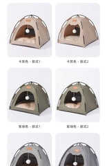 Pet Nest Tent Semi Closed Foldable Outdoor Pet Supplies Breathable Tent Pet Summer Cooling Warm Pads Pet Decoration Supplies