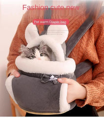 Warm Pet Carrier Bag, Soft, Breathable, Small Dog, Plush, Outdoor, Kangaroo, Parenting Sling, Hands-Free, Puppy Carrying Bag,