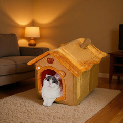 Foldable Pet House Removable Washable Cat House Puppy Cave Sofa Pet Supplies Suitable for Small and Medium Cats and Dogs