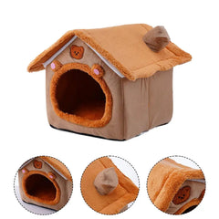 Foldable Pet House Removable Washable Cat House Puppy Cave Sofa Pet Bed House for Extra Small Dogs and Small and Medium Cats