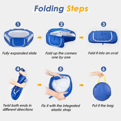 Animal Playpen Pet Portable Foldable Exercise Fence with Side Door Outdoors Pet Cage Tent for Cats/Dogs/Rabbits/Hamster